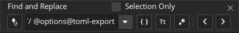 Finding TOML export code